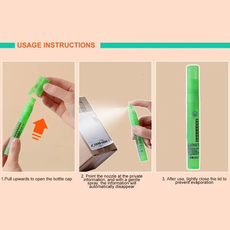 Quick Dry Erasable Thermal Paper Erasing Pen Plastic Bottle Lightweight Document Editing Solution Office Essential D2RC