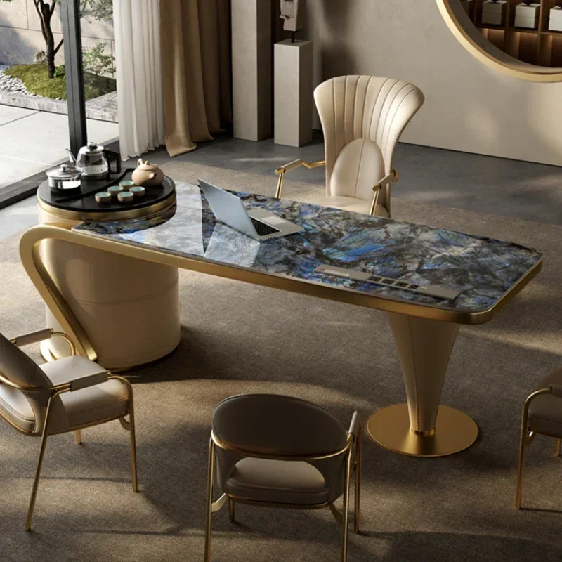 #Executive Stone Office Desk Integrated Light Luxury Modern Living Room Home Office Desk Executive Ufficio Living Room Furniture