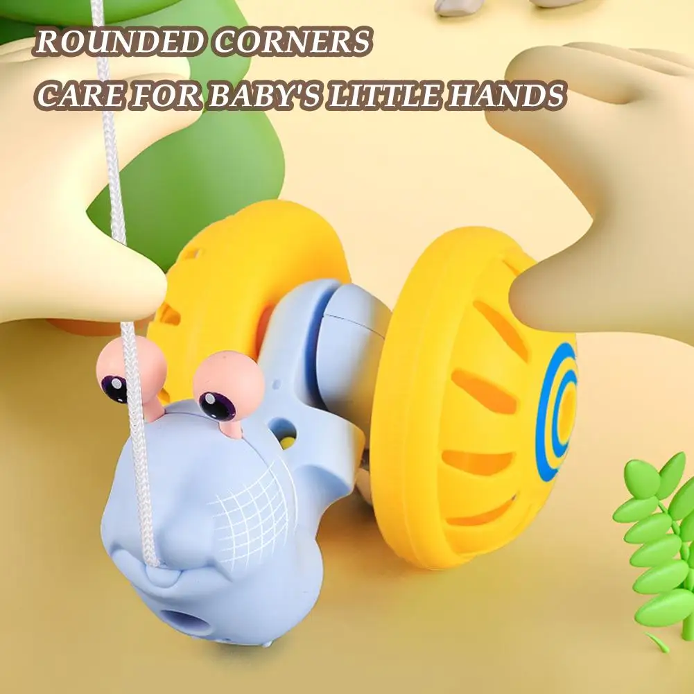 Rope Walk Along Snail Pull Toy Self-Assembly Baby Hand-pulling Rope Snail Cartoons Cute Pet Car For Kids Baby Exercise Walk K9D4