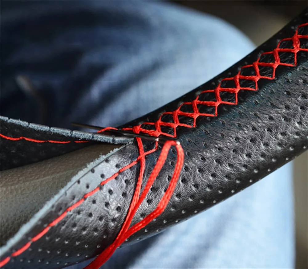 

Braid On leather Steering Wheel Cover for Renault duster megane 2 3 clio duster