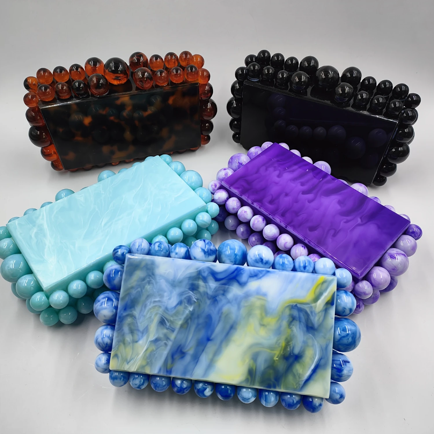 

Women Acrylic Clutch, Glitter Pearl Evening Bag for Wedding/Prom