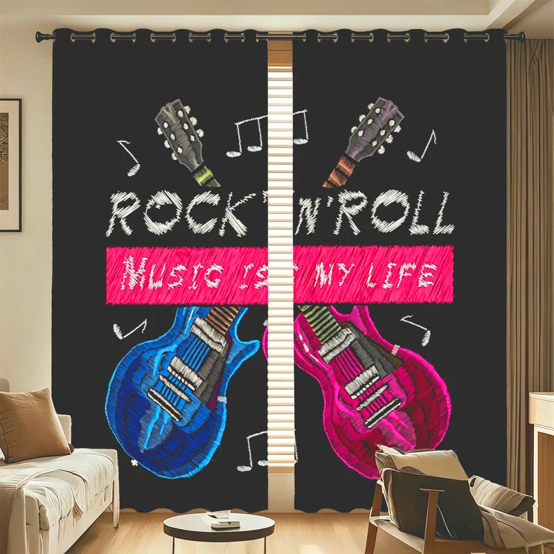 2Pcs Microfiber Curtain Set,Machine Washable,Easy Hanging & Installation,85% Light Blocking,Bedroom Decor with Gamer Theme
