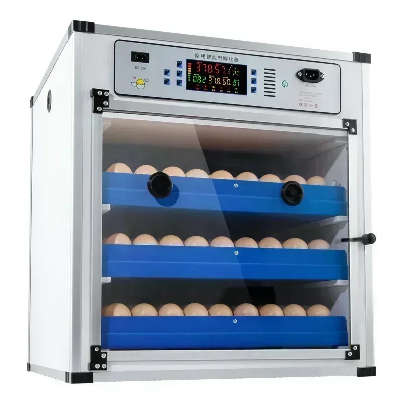 Automatic Egg Incubator 136/204 Eggs PVC Dual Electric Hatching Machine Automatic Temperature & Humidity Control & Egg Turning