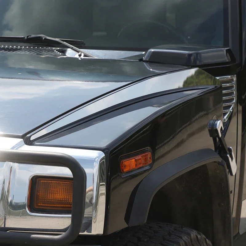 For Hummer H2 2003-2009 Stainless Steel Car Front Hood Side Decorative Strips Panel Cover Trim Stickers Car Accessories