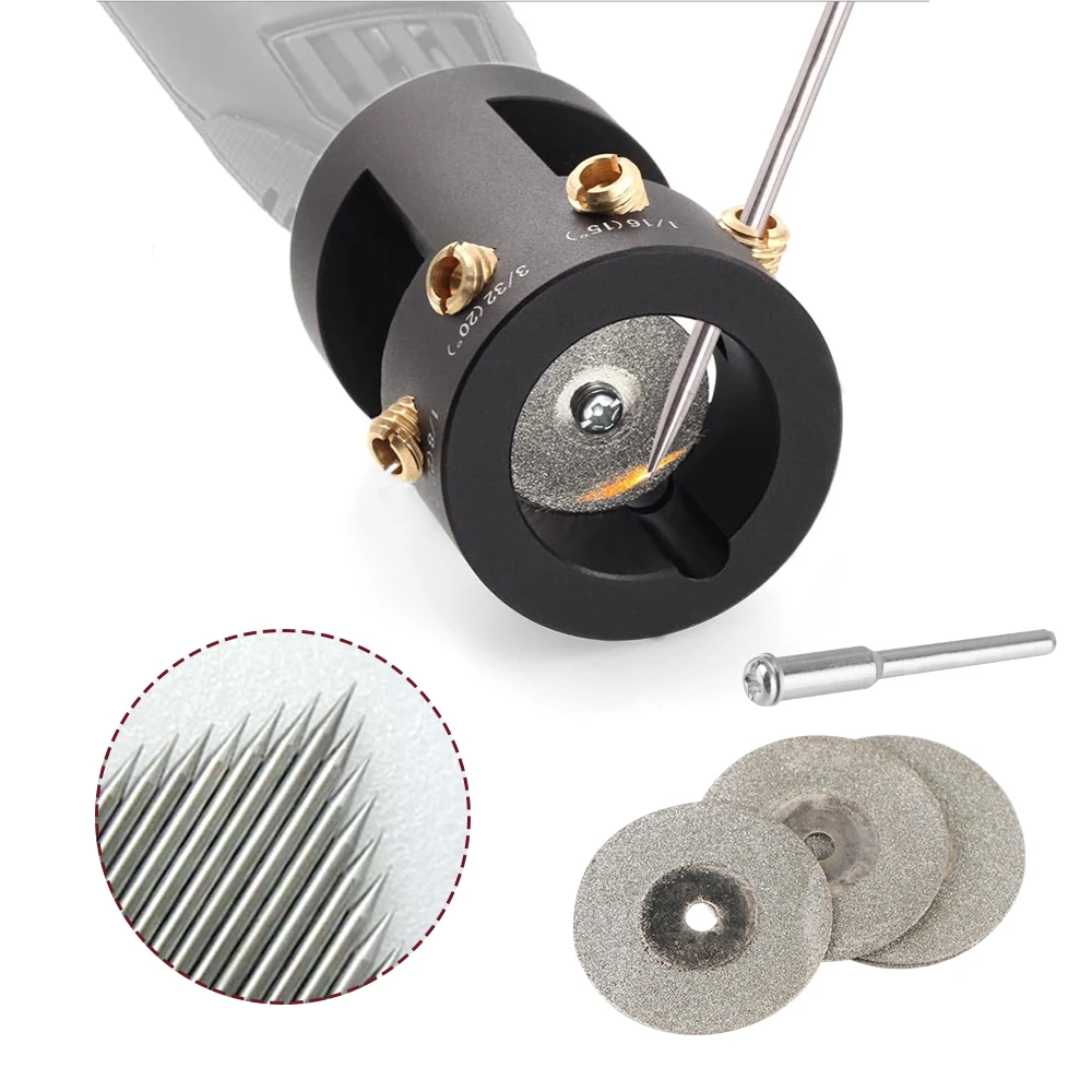 Welding Electrode Grinder Sharpener Head Multi-Angle Offsets Welding Tools For TIG Welding Tungsten Grinder With 4 Cut-Off Slot