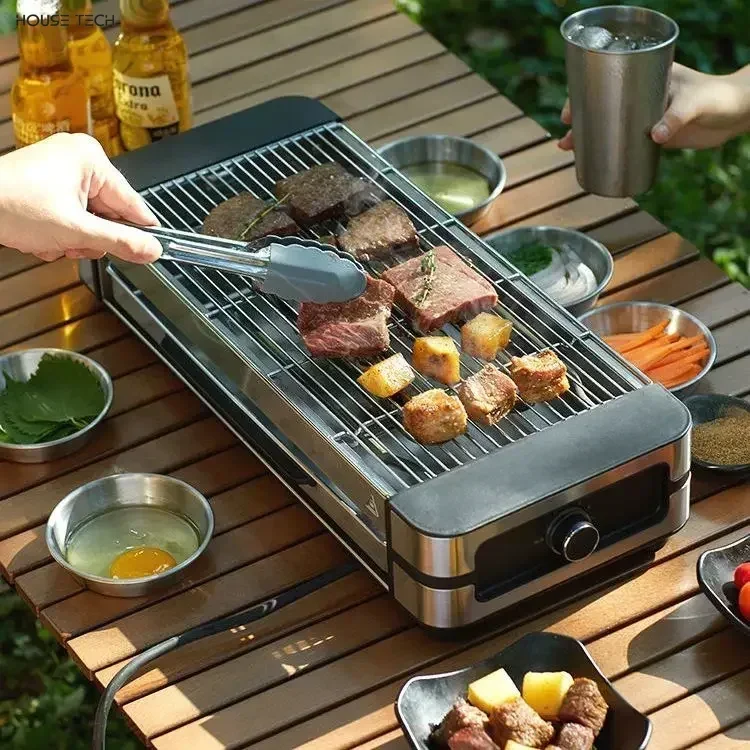 household smokeless  new style Electric grill pan indoor and outdoor electric grill Korean iron plate pancake all-in-one pan