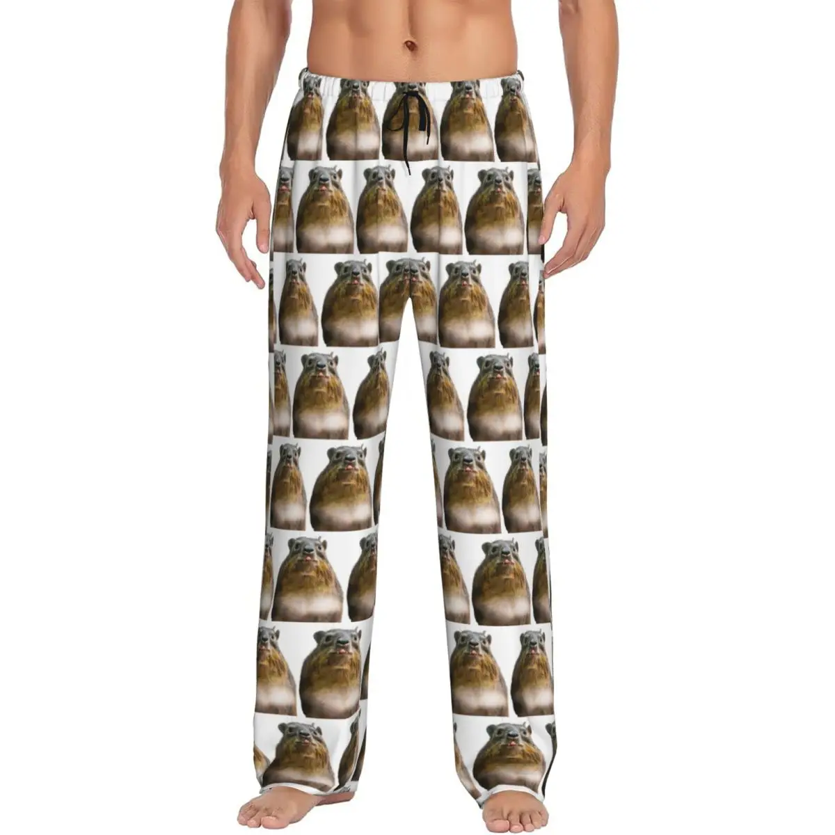 

Custom Rock Hyrax Photo Cute Vampire Potato Pajama Pants Men Sleepwear Sleep Lounge Bottoms with Pockets