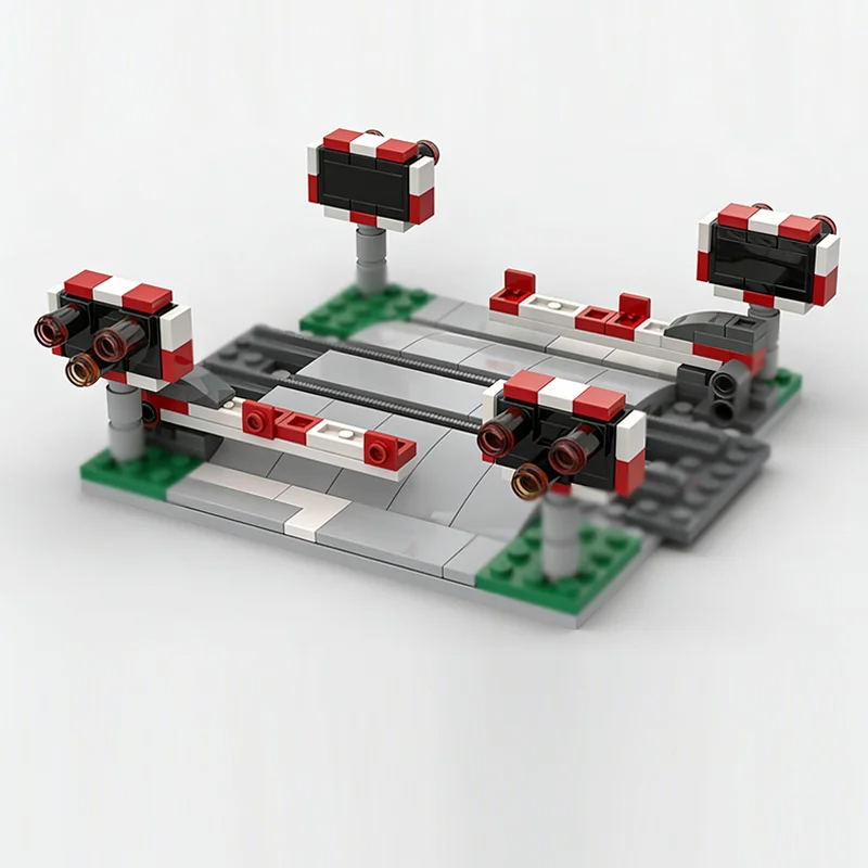 Street ViewModel MOC Building Bricks Narrow Gauge Track Level Crossing Modular Technology Children Holiday Gifts Assemble Toys