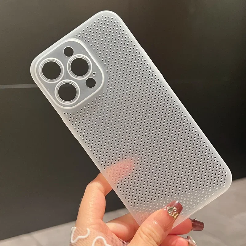 Funda de teléfono de malla con disipación de calor para iPhone, carcasa protectora anticaída para iPhone 16, 15, 14, 13, 12, 11 Pro Max Plus