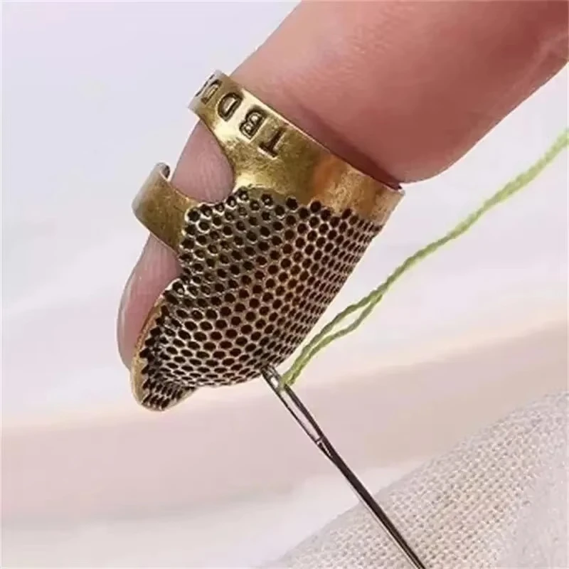 

Adjustable Vintage Sewing Thimble, Handmade Non-slip Embroidery against Ring, Vintage Needle Presser Needle Hoop Finger Holder