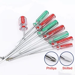 1Pcs Screwdriver with Crystal Clear Handle 3mm 5mm 6mm Magnetic Phillips/Slotted Portable Screwdriver Professional Repair Tool