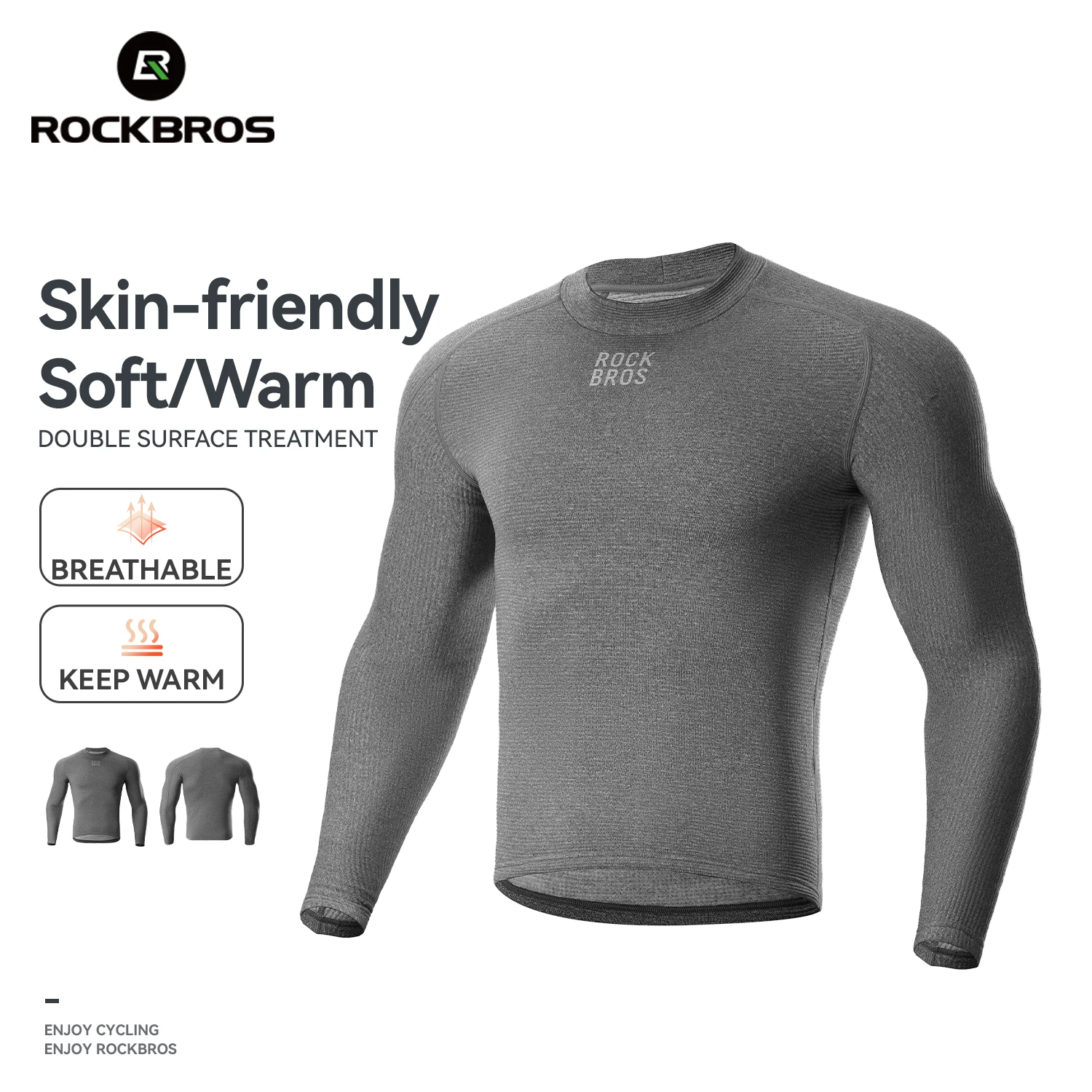 

ROCKBROS Winter Cycling Sweater High Elastic Thermal Warm Fleece Sweater Soft Merino Wool Pullover Shirt Men Cycling Clothing