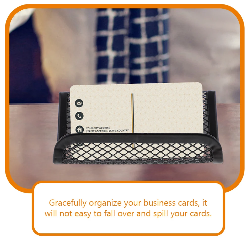 4pcs Business Card Holder Metal Name Cards Rack for Desk Display Stand Office Table Organizer Storage Card Base