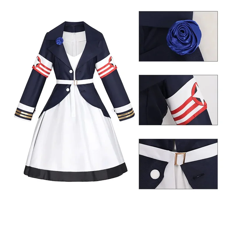 

2025 New Anime Blue Archive Azur Lane Yorktown Cosplay Costume Women's Character Halloween Party Roleplay Outfit dl;1
