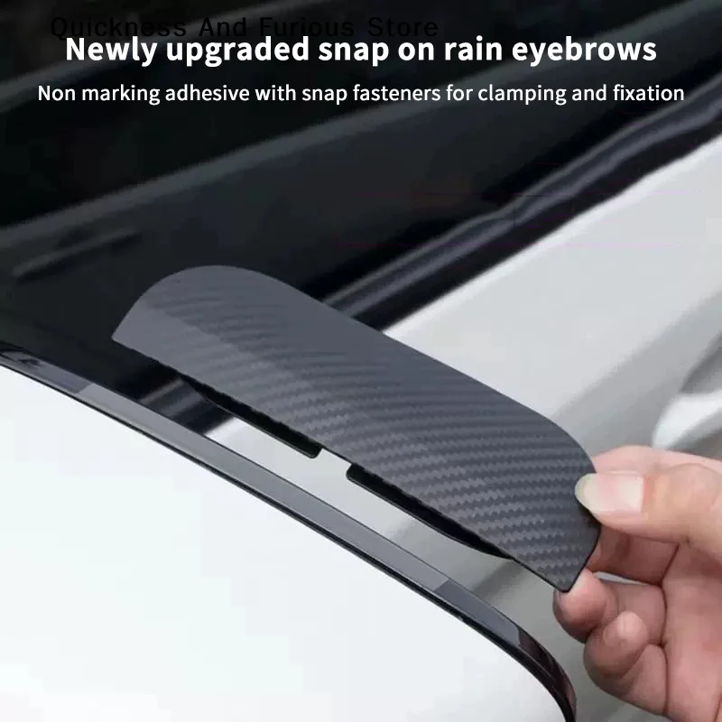 2Pcs Car Rearview Mirror Universal Rain Eyebrow Carbon Fiber Pattern Car Rain Shield Reversing Mirror Rain Cover Car Accessorie