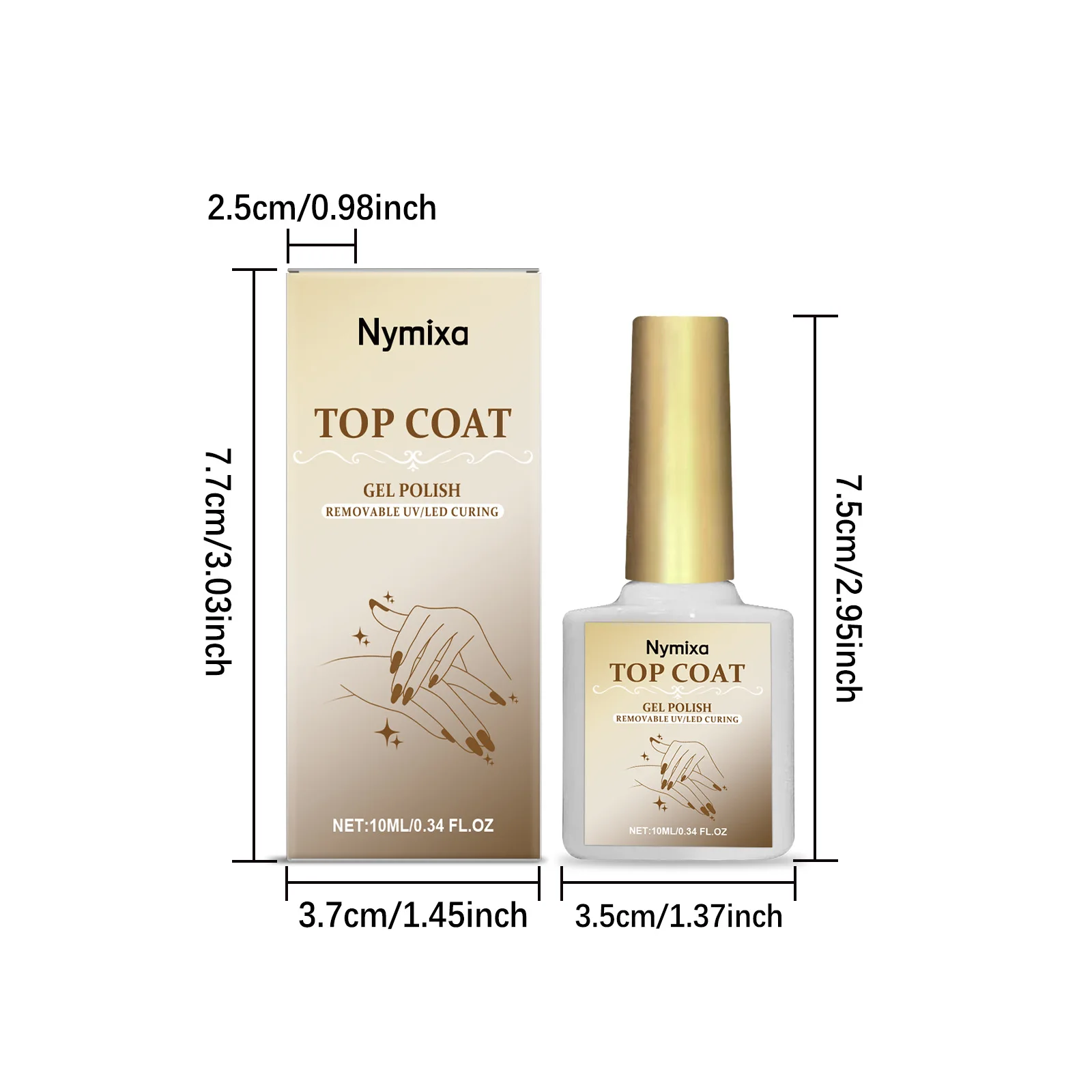 10ml Gel Nail Art Top Coat Base Coat Strengthener Wear-resistant Brightening Brush in Bottle Soak Off for Nail Art Design Tool