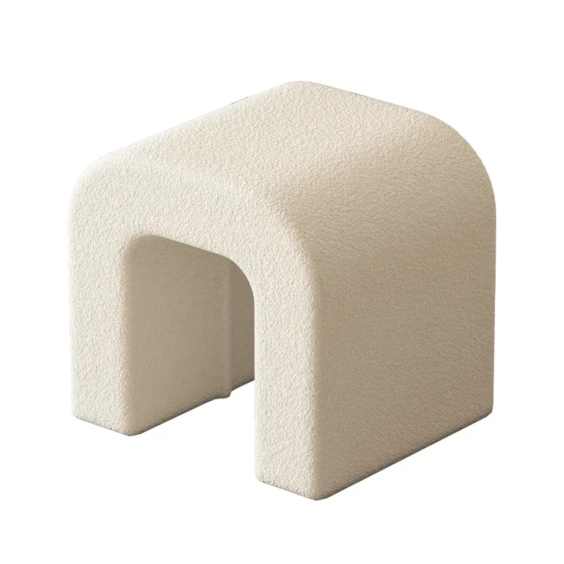 

Lamb velvet dressing table Nordic minimalist small stool Living room sofa stool Nail stool
