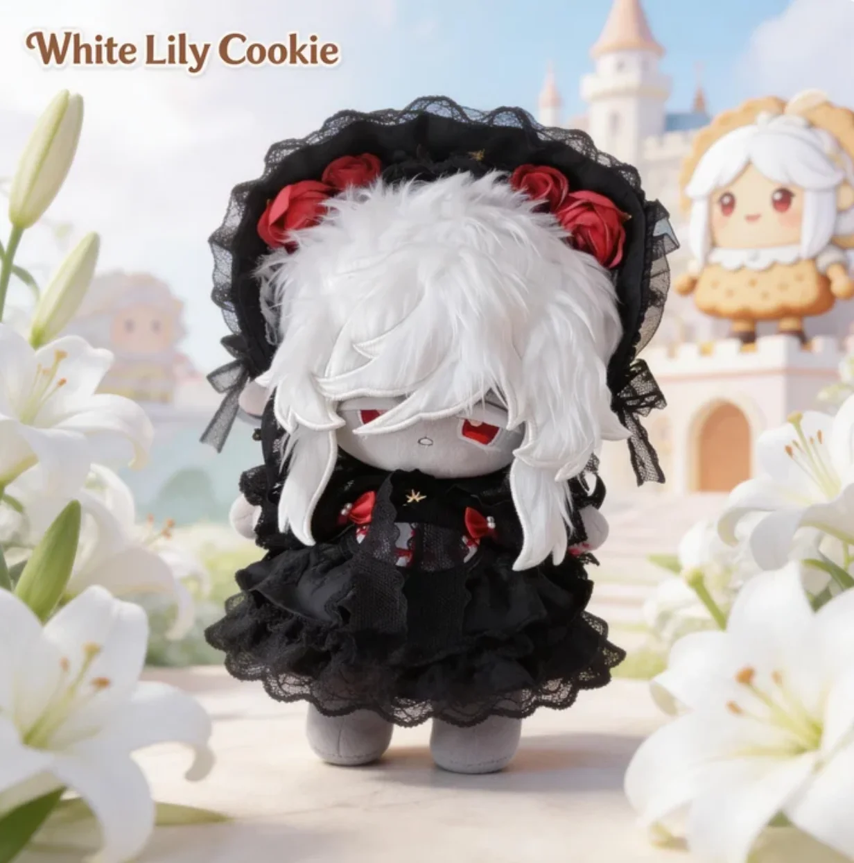 

Плюшевая кукла Black Lily Cookie 20 см из Cookie Run Kingdom, игрушка-фигурка для переодевания, подарок для взрослых