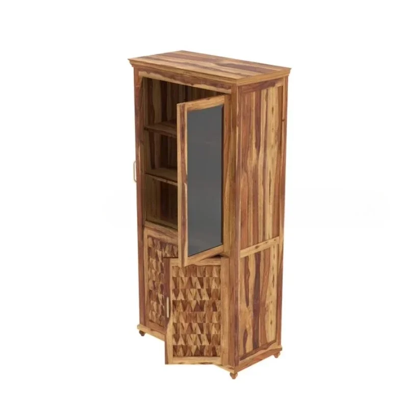 

Solid wood wardrobe with clean lines and ample storage space, ideal for organizing clothing and accessories