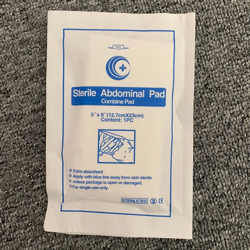 First Aid Kit Accessories, Hemostatic ABD Abdominal Pads, Absorbent Gauze Dressing Pads, Size 12.7×23cm (5×9 Inches)