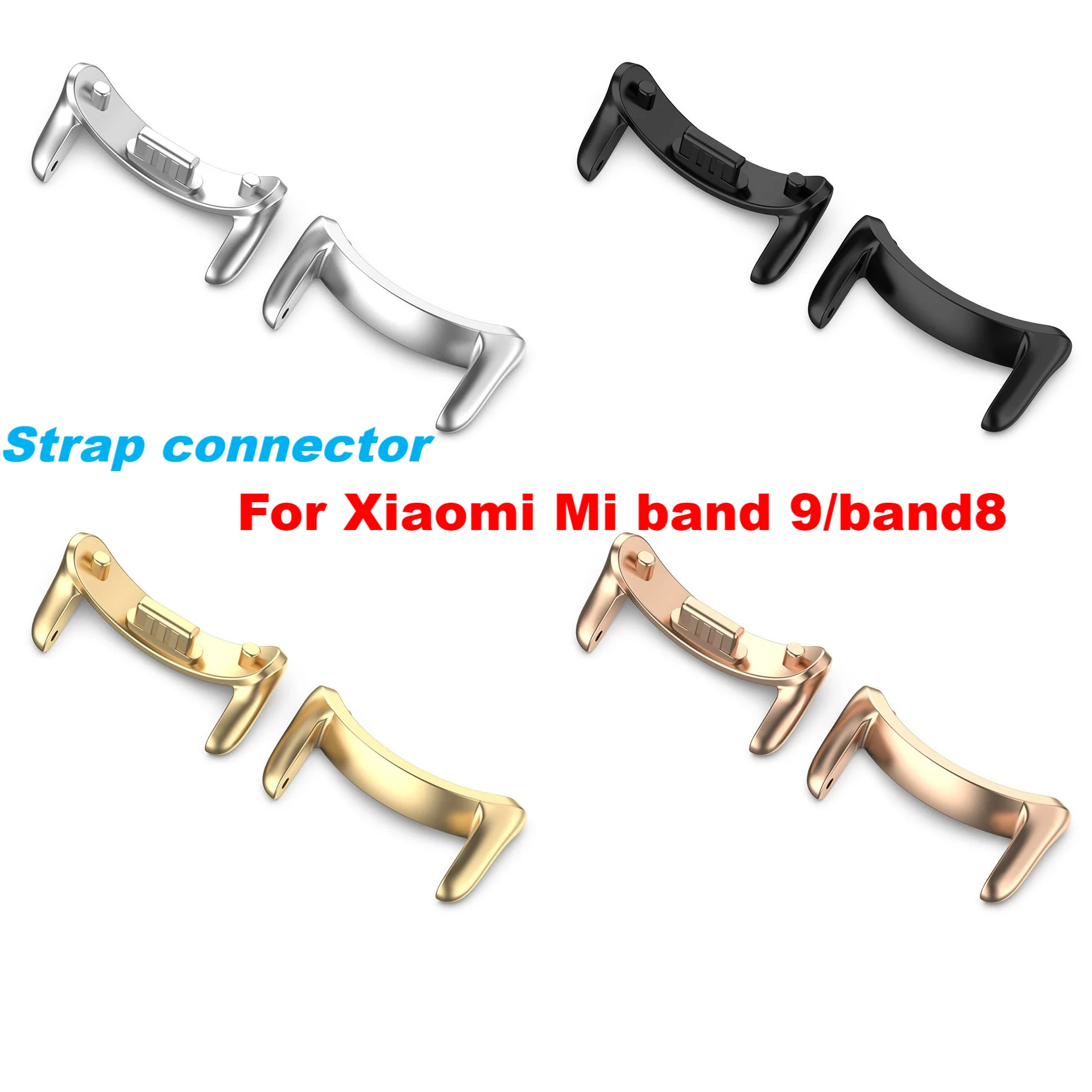 1Pair Adapter For Xiaomi Mi band 9/Mi band 8/8 9NFC Watchband Connector Bracelet stainless steel Smart watches accessories