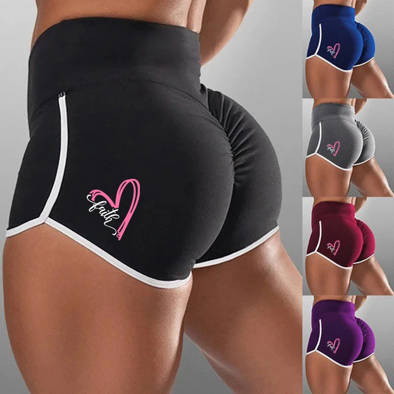 Summer Sports Shorts Women High Waist Stretch Seamless Fitness Tights Push-ups Gym Training Tights