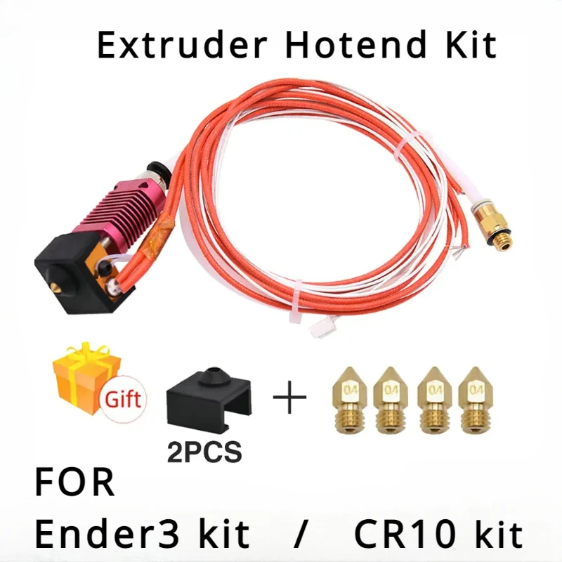 Hotend Assembled Ender 3 Pro Extruder Kit 24V40W for Creality Ender3/Ender3 Pro/Ender3 V2 with Silicon Cover and 0.4mm Nozzles