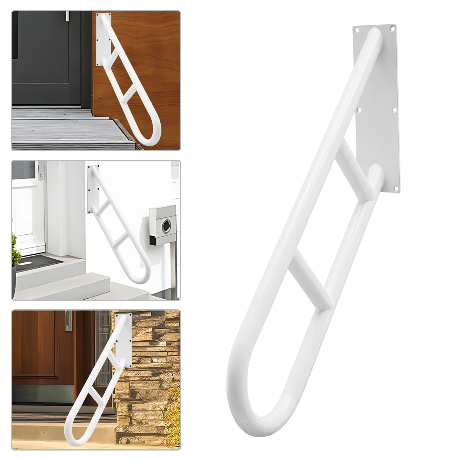 Morden U-shaped Handrail for Outdoor Steps, Wall Mounted Stair Handrails, Safety Grab Bars