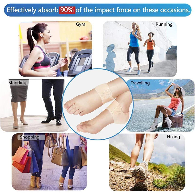 1 paar verstelbare siliconen hielbeschermer voet crack voet crack anti crack sokken anti voet crack hiel haksticker draagbaar