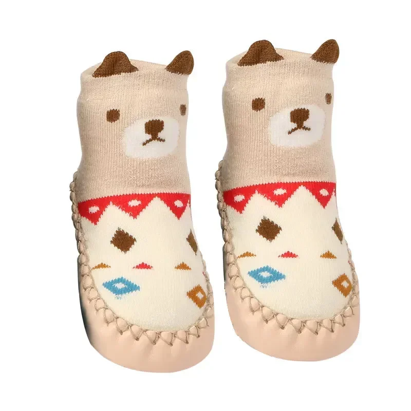 Winter Baby Cartoon Animal Floor Socks with Rubber Soft Anti Slip Sole Newborn Girls Boys Cute Toddler Shoes Socks Infant Stuff