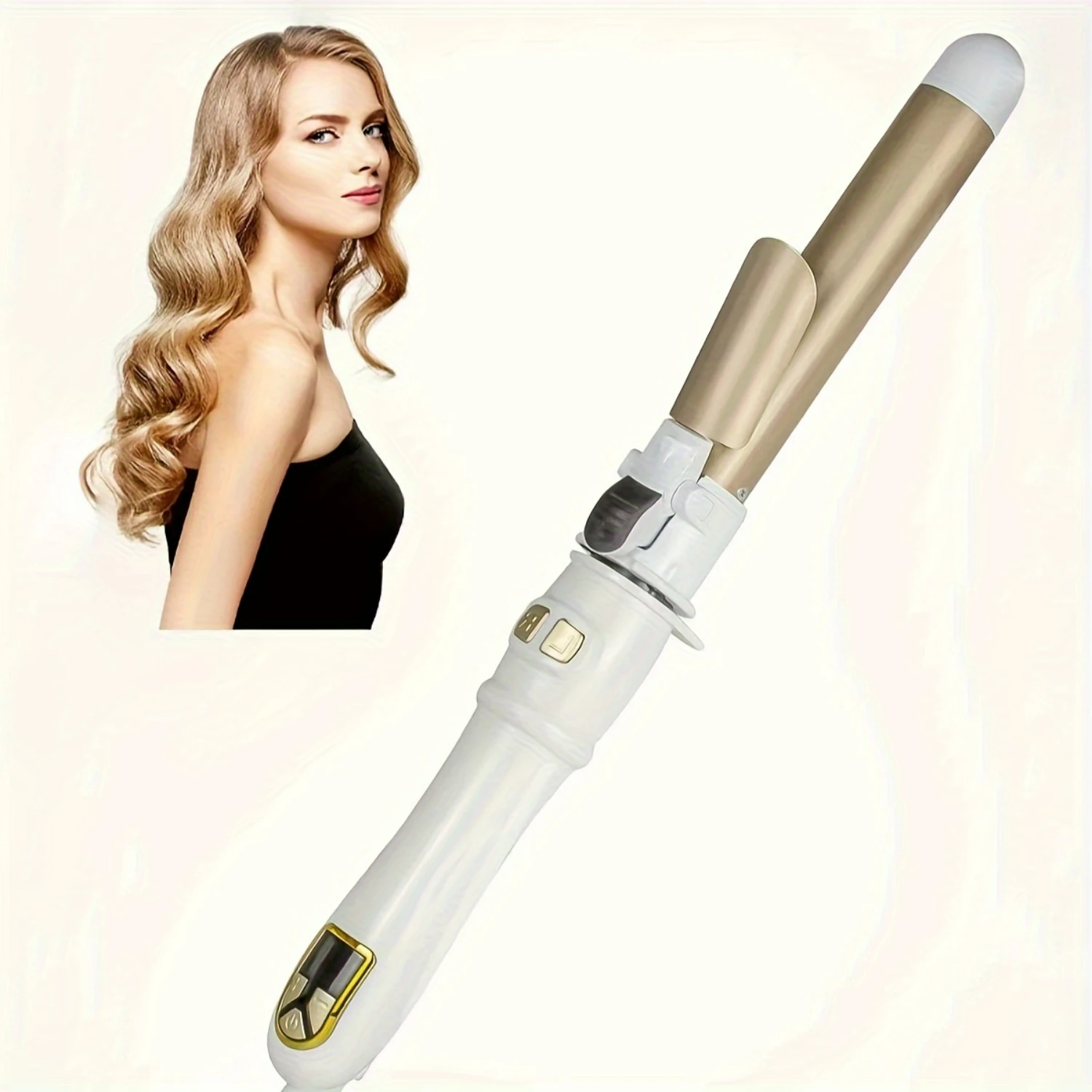 Powerful Professional Anti-Scald Automatic Rotating Hair Curler with 1.1 Inch Long Barrel for Effortless Curls, 30s Instant Heat