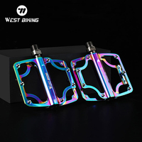 WEST BIKING 3 Bearing Colorful Bike Pedals Lightweight Aluminum Alloy Cycling Pedal Wear-resistant Anti-slip MTB Road Bike Pedal