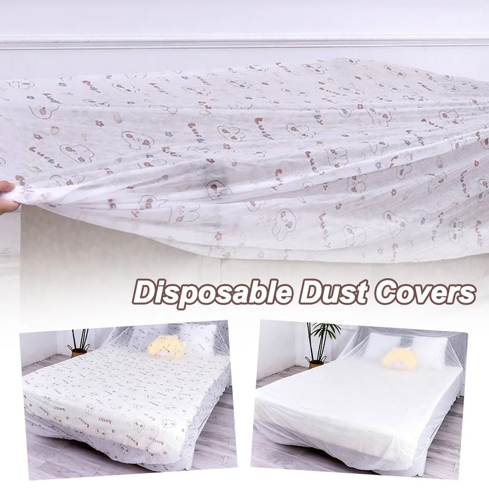 Elastic Disposable Dust Covers Waterproof Drawstring Furniture Dust Cover Large Size All Wrapped Dustproof Film Home Renovation