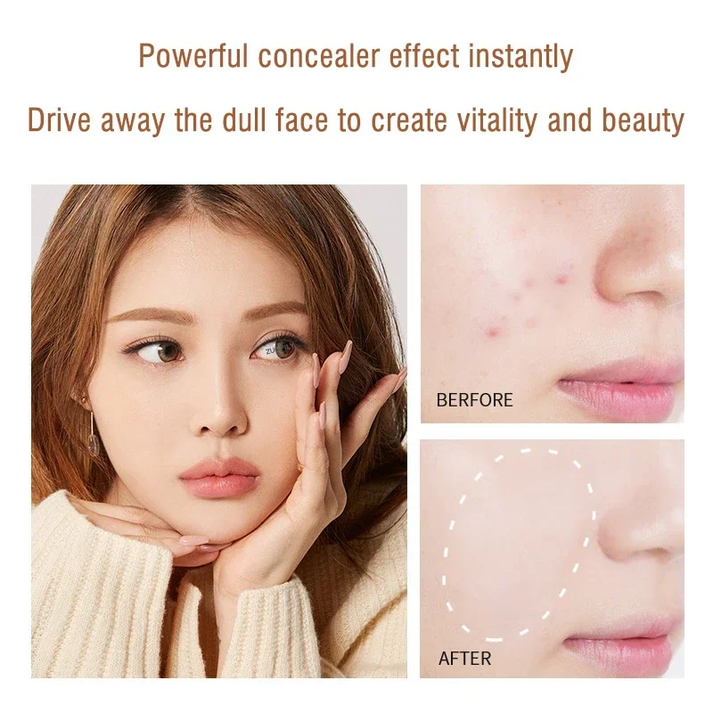 3 Colors Liquid Concealer High Covering  Moisturizing Oil Control Foundation Invisible Pores Dark Circles Freckle Face Makeup