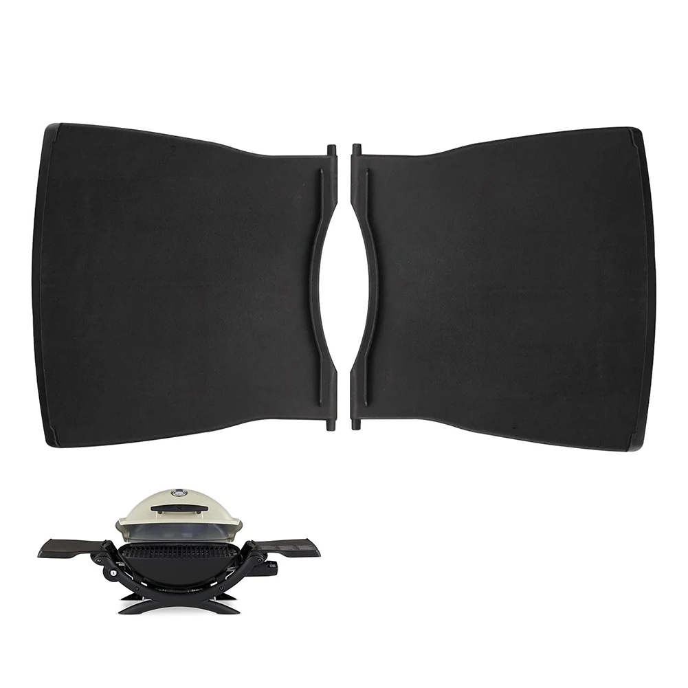 60067 Grilltisch-Set für Weber Q2000 Q2200 Q2400, schwarzes Kunststoff-Seitenregal, Ersatzteil, Zubehör für Outdoor-BBQ-Kochen