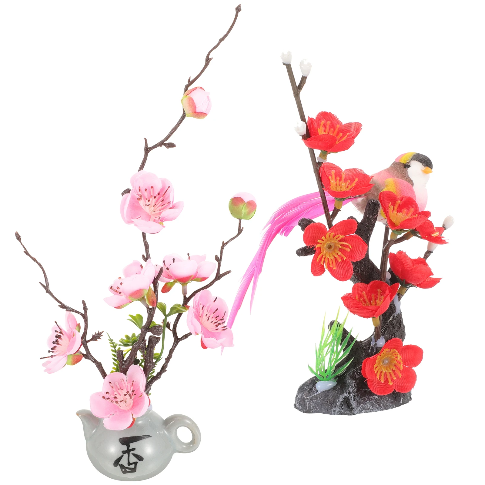

2pcs Plum Blossom Sushi Plate Decor Artificial Flower Ornament for Japanese Restaurant Kitchen Bar Accessories