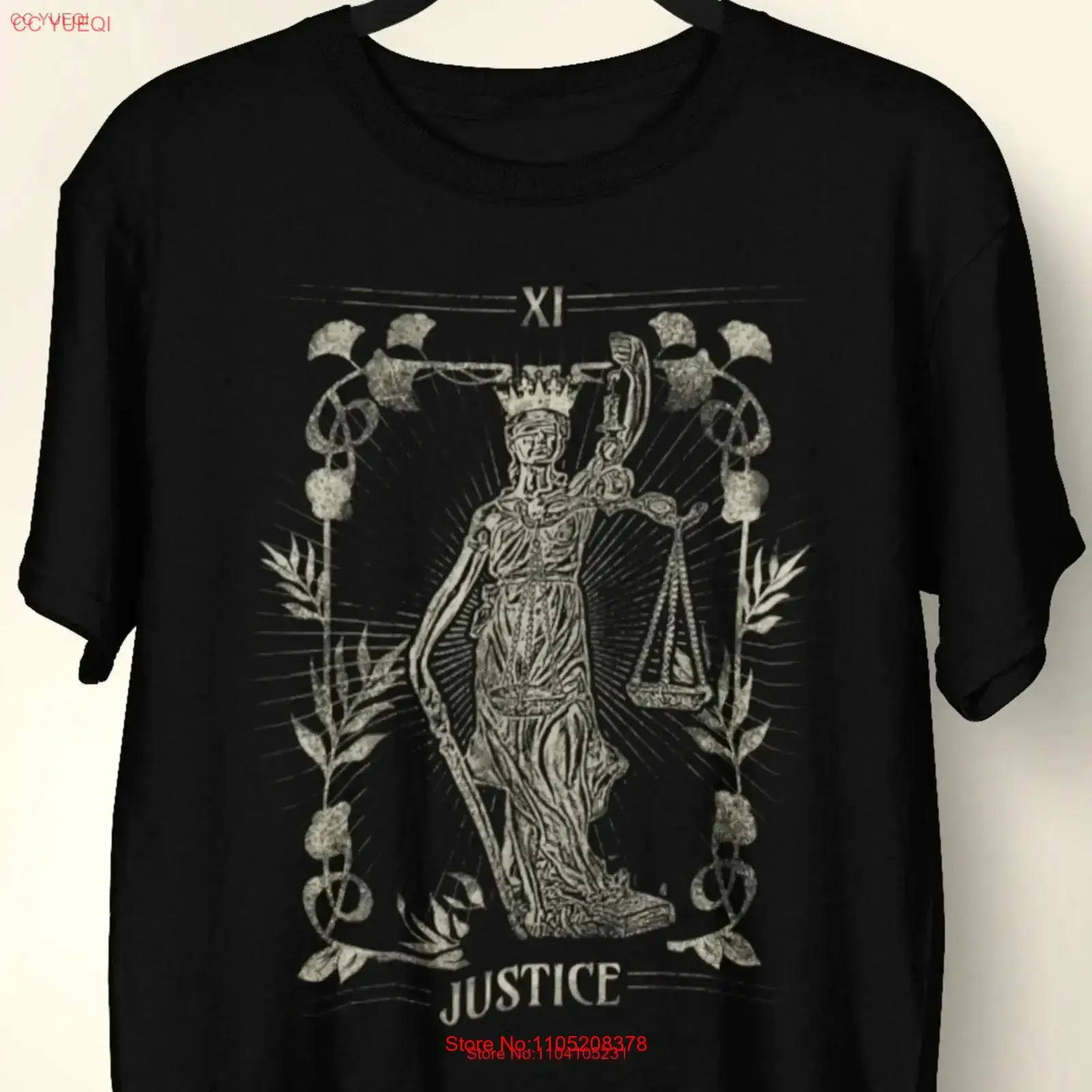 TaroT T Shirt Justice Card Fortune Teller s For Lawyer Witchcraft vintage Washed Unisex fashion Stretched Comfortable Soft