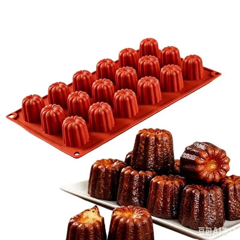 [L] 18 Holes Caneles Silicone Mold Muffin Cupcake Baking Tray Bordelais Fluted Cake Pudding Mold DIY Baking Kitchen Accessories