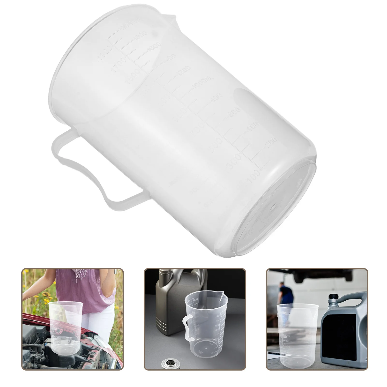 

Large Plastic Oil Measuring Cup Transparent 2000Ml Accurate Liquid Measurement for Automotive Transmission Engine Oil Cooking