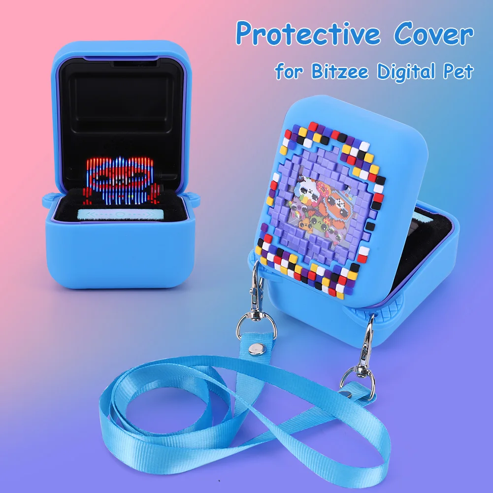 Protective Case with Lanyard Silicone Cover Case Anti Drop Protective Skin Sleeve for Bitzee Digital Pet Interactive Virtual