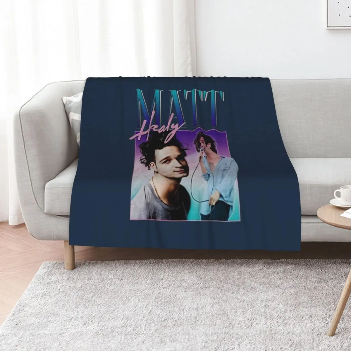 

Matt Healy Homage Funny Matty 1975 Retro 90's 80's Party Throw Blanket Winter beds Luxury Brand Beautifuls Bed covers Blankets