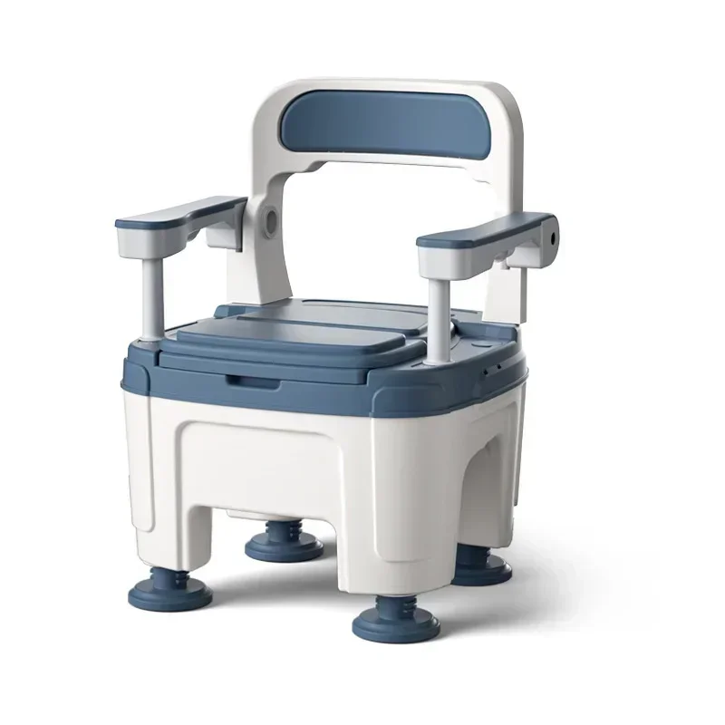 Toilet Chair Elderly Foldable Portable Indoor for Home Sturdy Construction