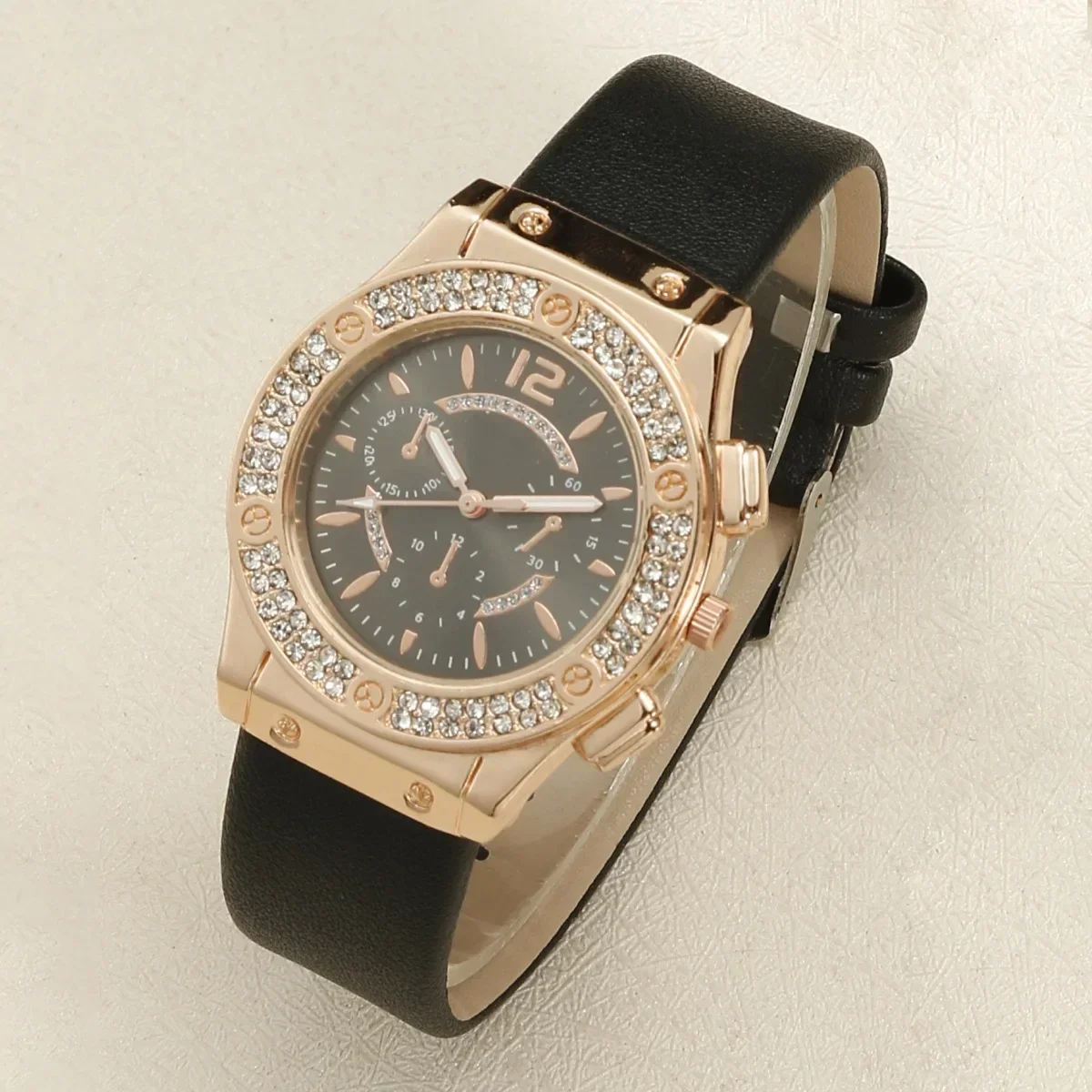 1pcs/set of versatile and fashionable PU strap watch, minimalist watch, women's trendy quartz watch