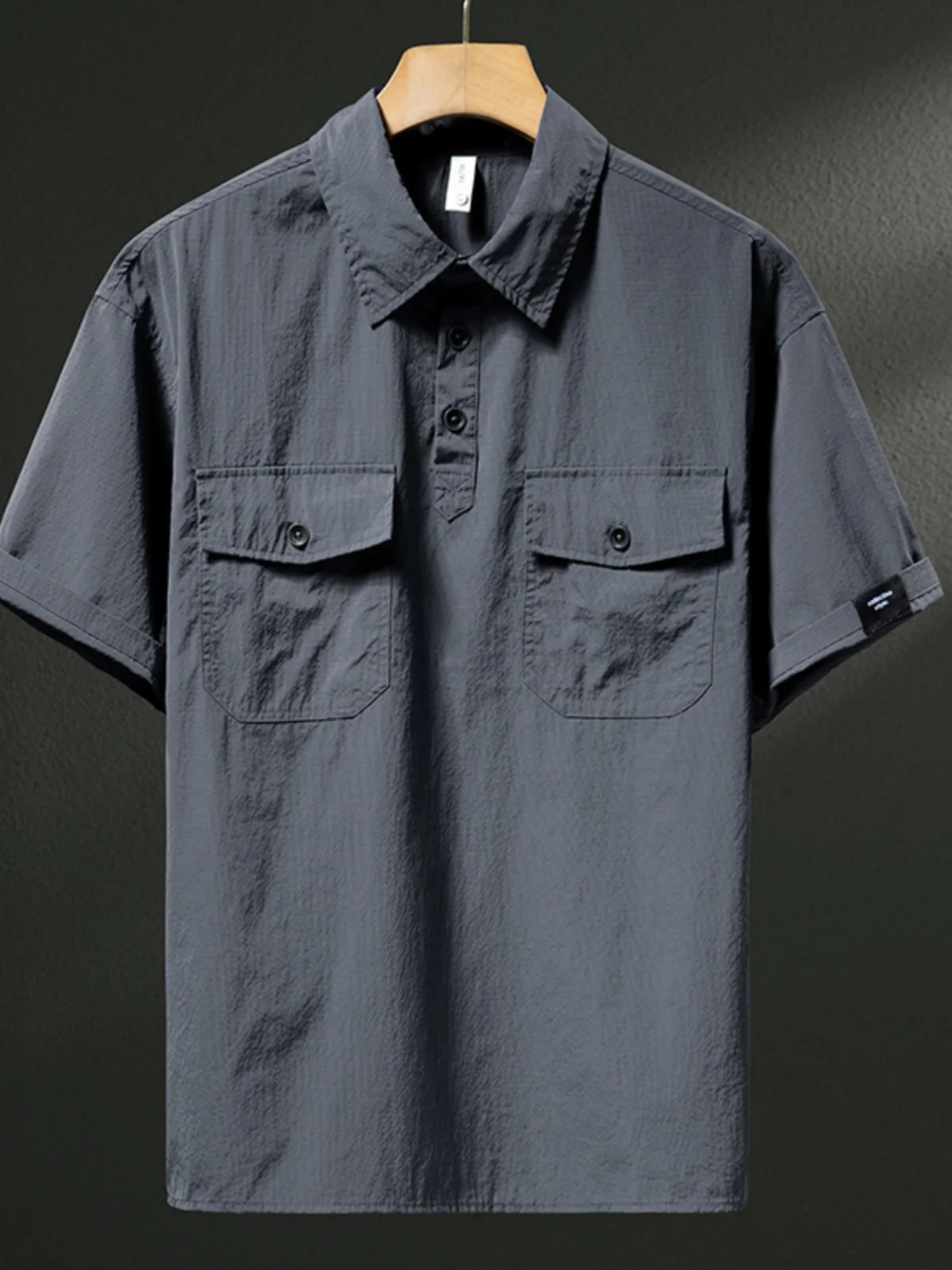 

American Retro Workwear ort Sve Men's irt Summer ey Briti Trendy Casual Loose T-irt Youth ular Daily Wear