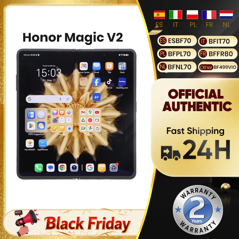 Honor Magic V2-Smartphone Android 5G Pliable, Version Globale, LTbagOLED, Écran 120Hz, Snapdragon 8 Gen2, Triple Caméra 50MP Honor Magic V2-Smartphone Android 5G Pliable, Version Globale, LTbagOLED, Écran 120Hz, Snapdragon 8 Gen2, Triple Caméra 50MP