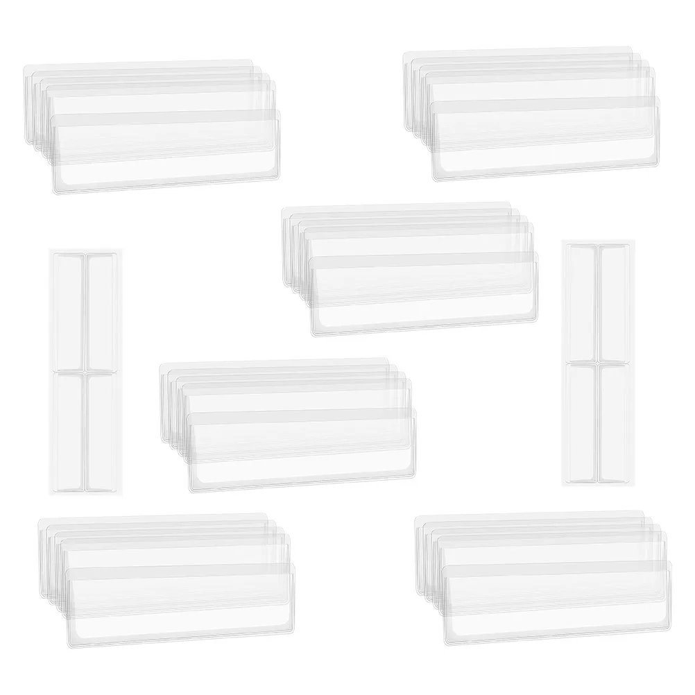

32 pcs Transparent Self Adhesive Label Bags Clear PVC Holders Waterproof Reusable Storage Organizers For Jewelry Medications