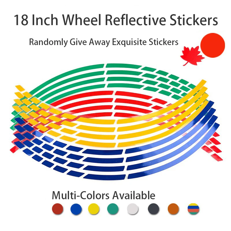 

1 Pc Pvc Car Motorcycle Strips Sticker Reflective Fit For 18 Inches Motorcycle/Car Rim Stripe Wheel Universal Waterproof 0.8cm