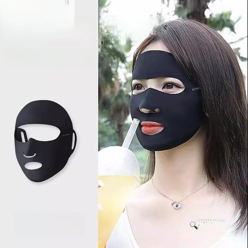 

Женская полнолицевая солнцезащитная маска из ледяного шелка: тонкая, дышащая, для активного отдыха, гольфа, бега, легкая и комфортная