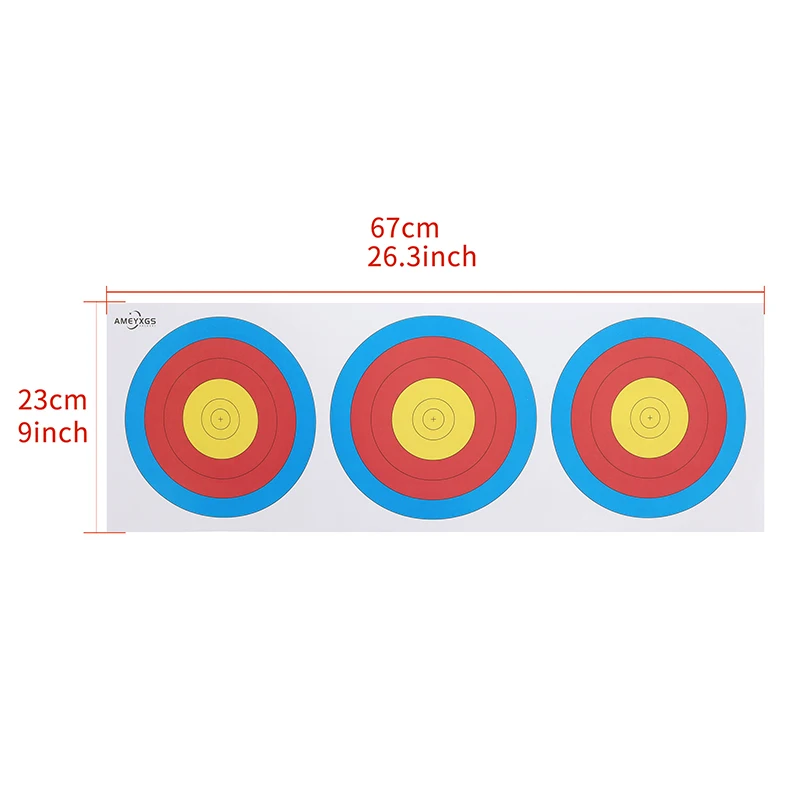 Papel de destino para tiro con arco, 23x67cm, competición internacional, papeles de destino especiales aptos para entrenamiento de arco recurvo compuesto, 10/20 piezas