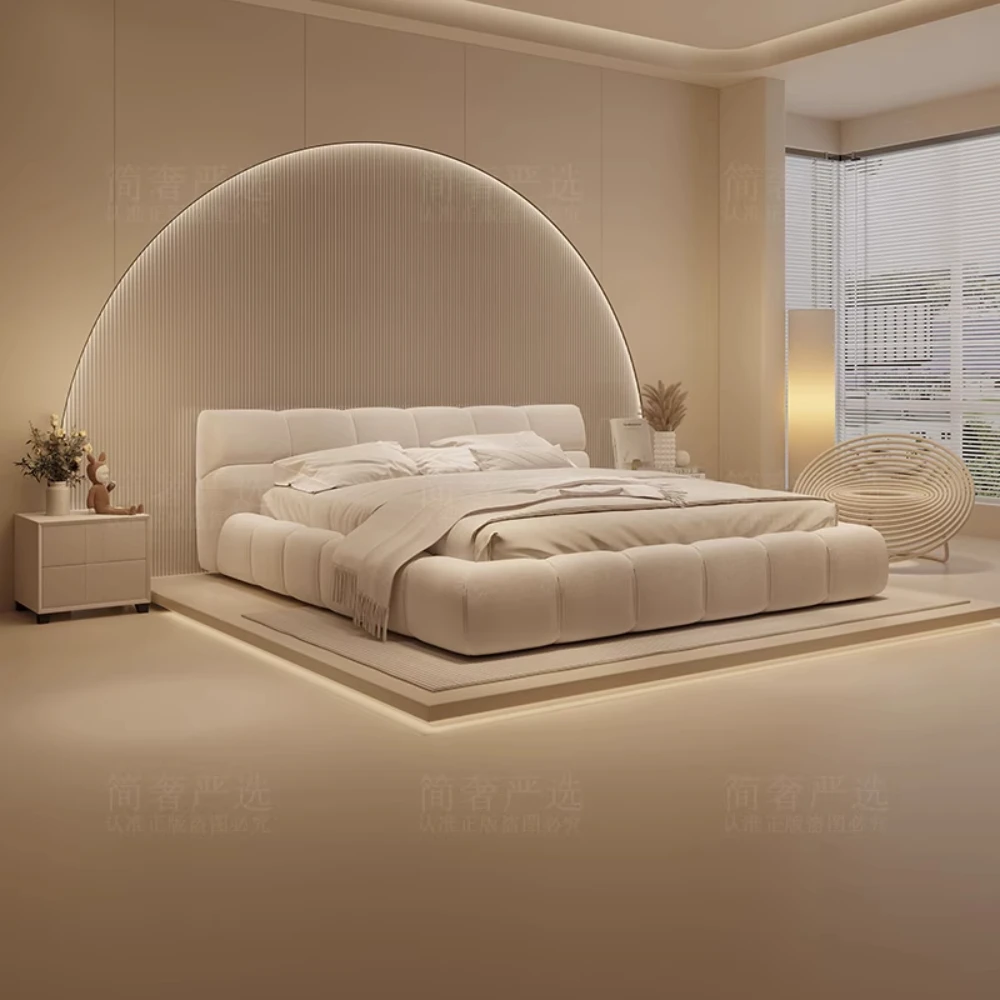 European Fancy Bed Frames Queen White Lounge Deluxe Bed Upholstery French Children Muebles Para Dormitorio Home Decoration